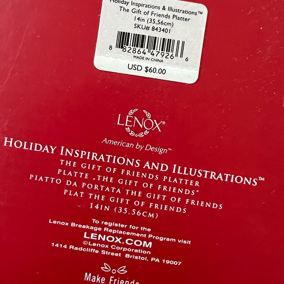 LENOX Holiday 14in Platter - Inspirations and Illustrations Collection NWT - Picture 2 of 3